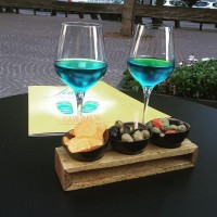 蓝葡萄酒与水果